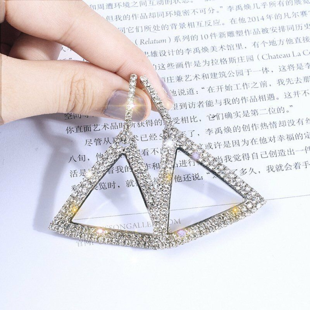 Silver Rhinestone Glitter Earrings